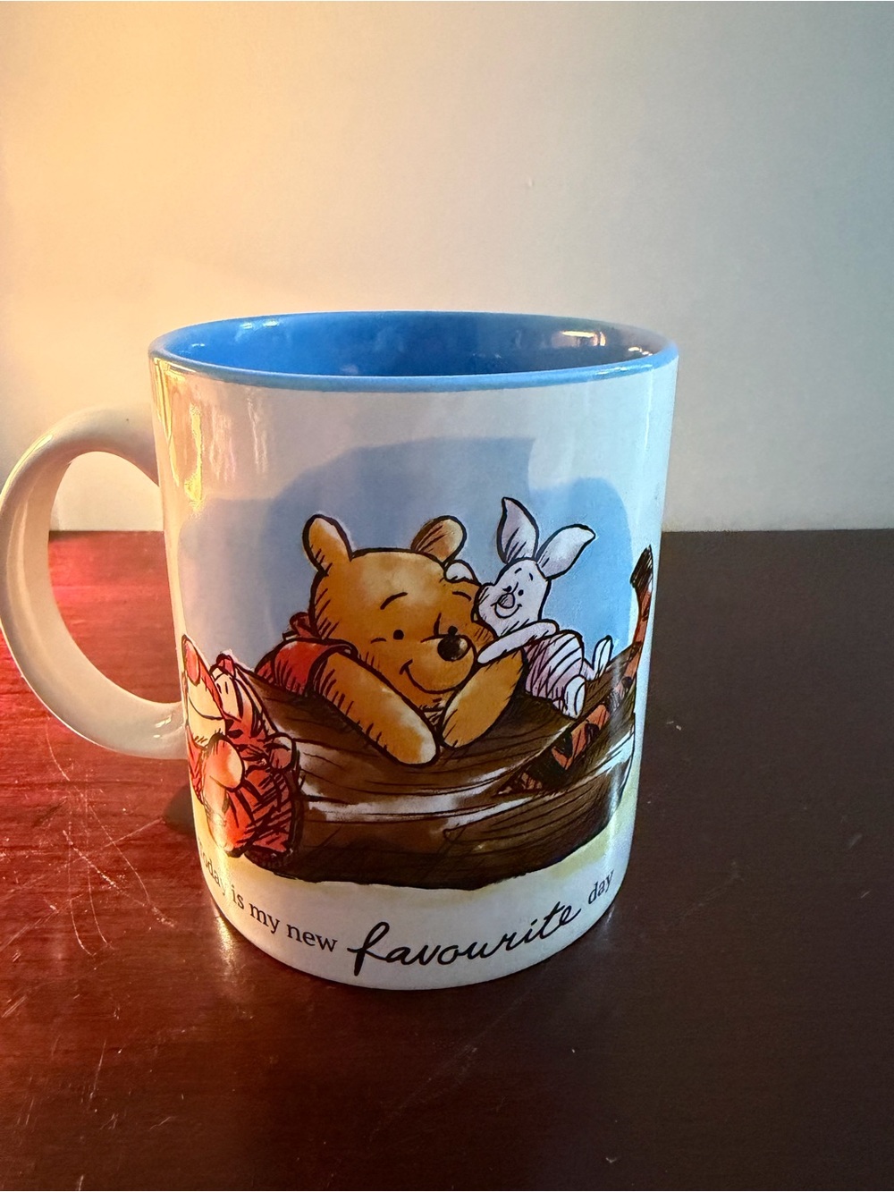 Disney Winnie the Pooh 20 Oz Mug Piglet Tigger Eeyore Blue Ceramic Cup